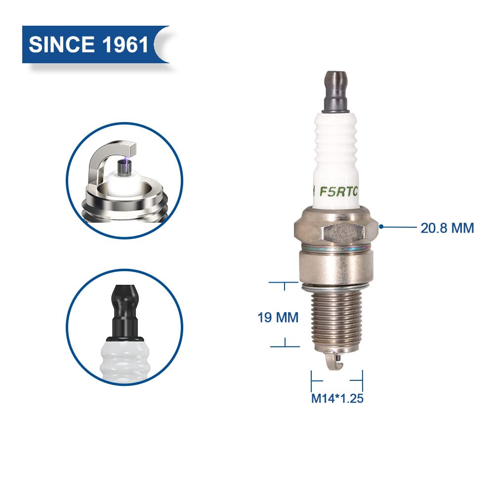 Torch F5Rtc Spark Plug Replace For Ngk 7734/Bpr5Es, For Champion 322/Rn11Yc 404/Rn12Yc 8405, For Denso 5305/Iw16 3256/J16Cr-U 30