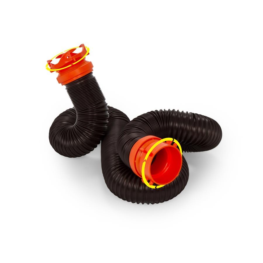Camco Manufacturing 39763: Rhinoflex 10' Sewer Hose Extension W/Swivel Bayonet & Lug,Black