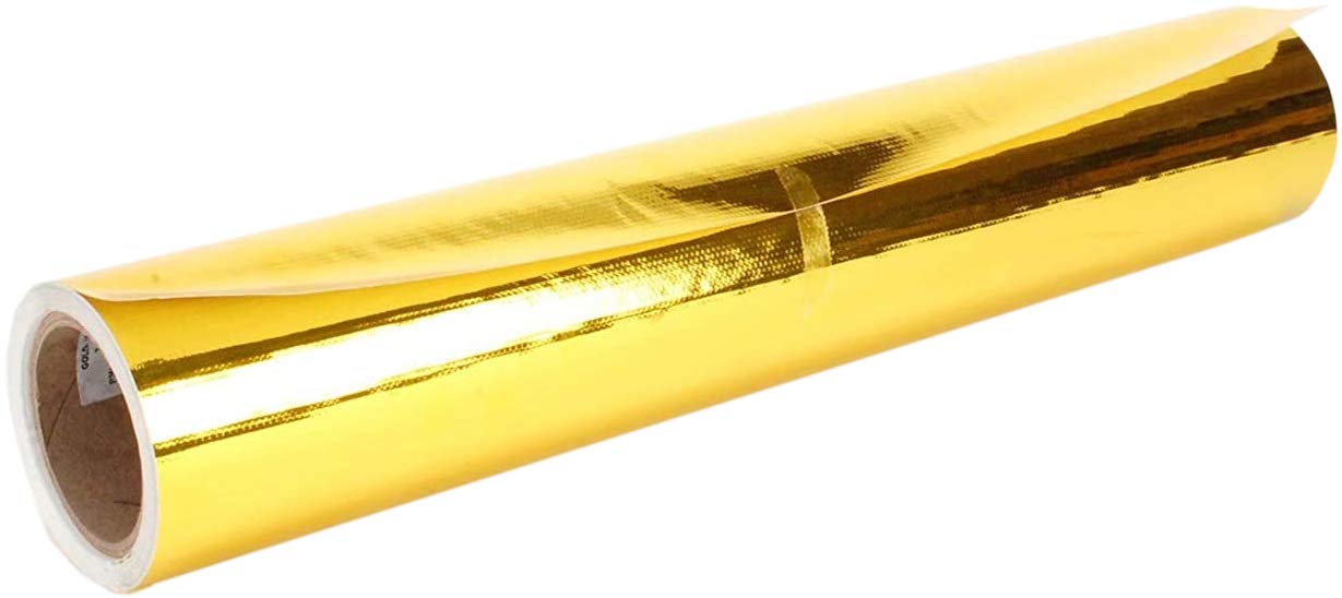 Design Engineering 010390 Reflect-A-Gold High-Temperature Heat Reflective Adhesive Backed Roll, 24'' X 150' Roll