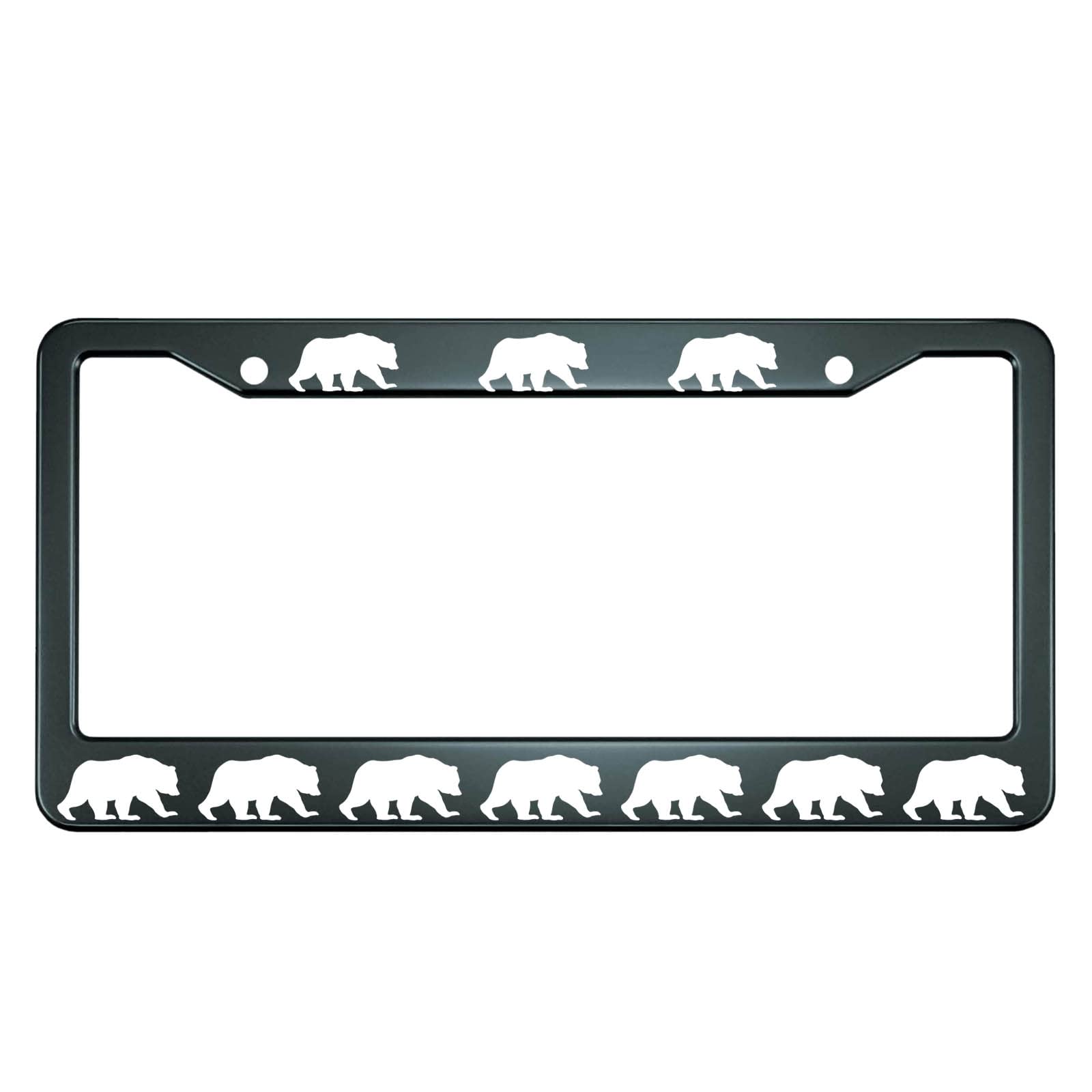 Hosnye Bear License Plate Frame Metal License Plate Cover Front Plates Frames Car Tag Frame For Women Men Us Vehicles Standard
