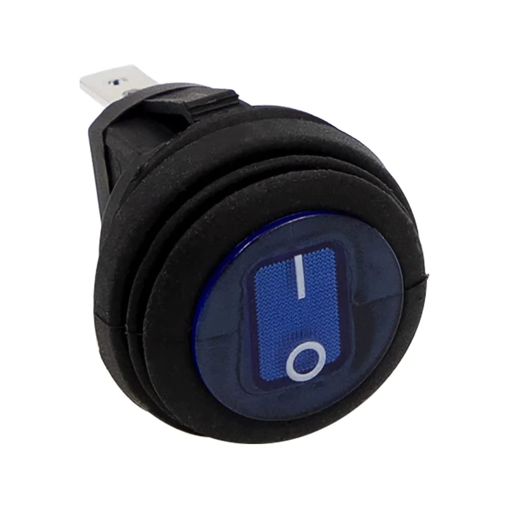 Heise - Illuminated Blue Round Rocker Switch - 5 Pack (He-Brs)