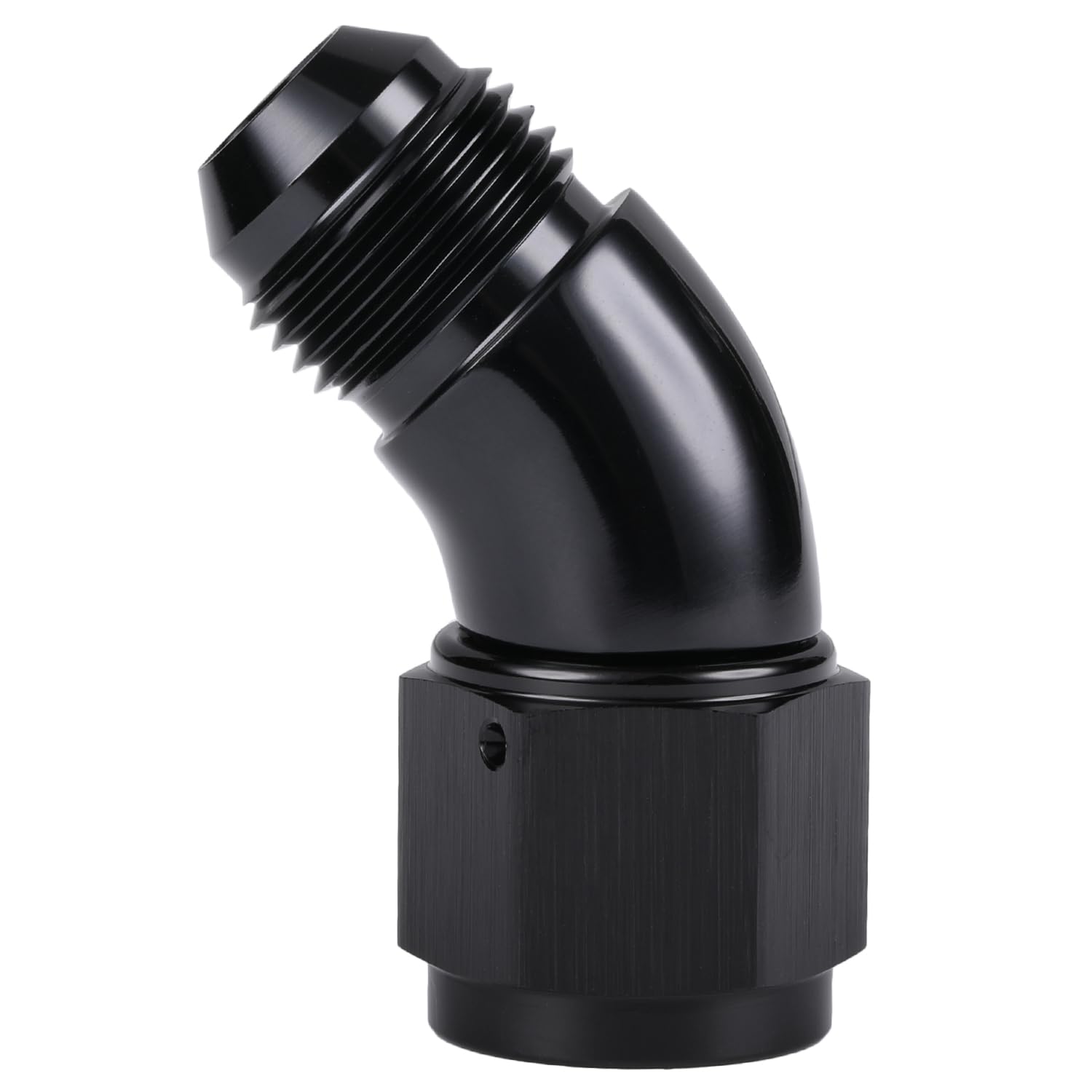 Podavelle 45 Degree 8An Male To 8An Female Swivel Full Flow Fitting Adapter Coupler Aluminum Black