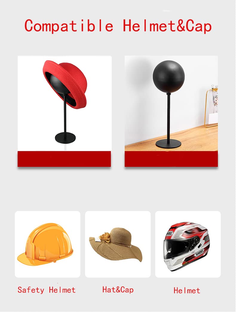motofans Helmet Stand Metal, Rotation Metal Stand Desktop Hanger Rack Helmet Stand Display for Motocycle Helmet, Caps,Hat, and R
