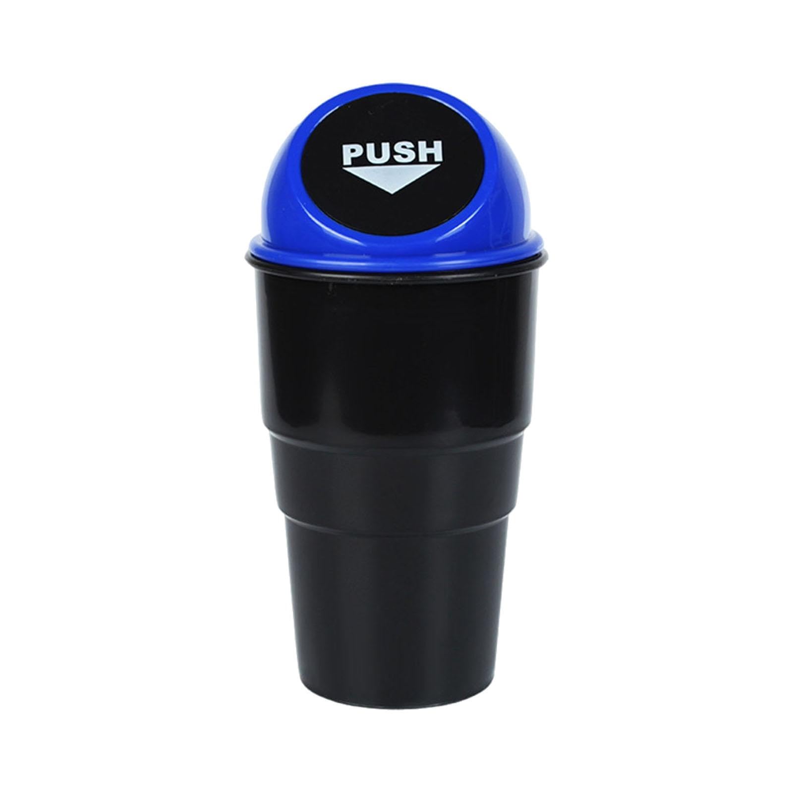ECOMISTIQ Generic Car Cup Holder Trash Can with Lid Garbage for SUV Truck Blue | Cans & Wastebaskets Household Supplies Cleaning