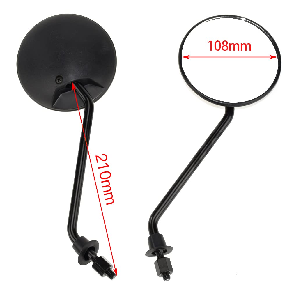8mm Motorcycle GY6 Scooter Rearview Mirrors for 50cc Moped Tomos A35 Sprint Targa LX TT Colibr GY6 150cc 250cc 157QMJ 1P57QMJ Ho