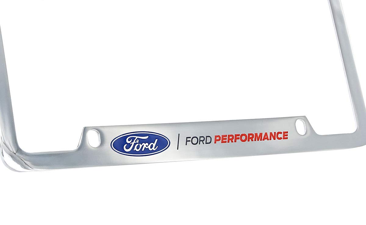 Ford Performance Wordmark Chrome Plated Metal License Plate Frame Holder