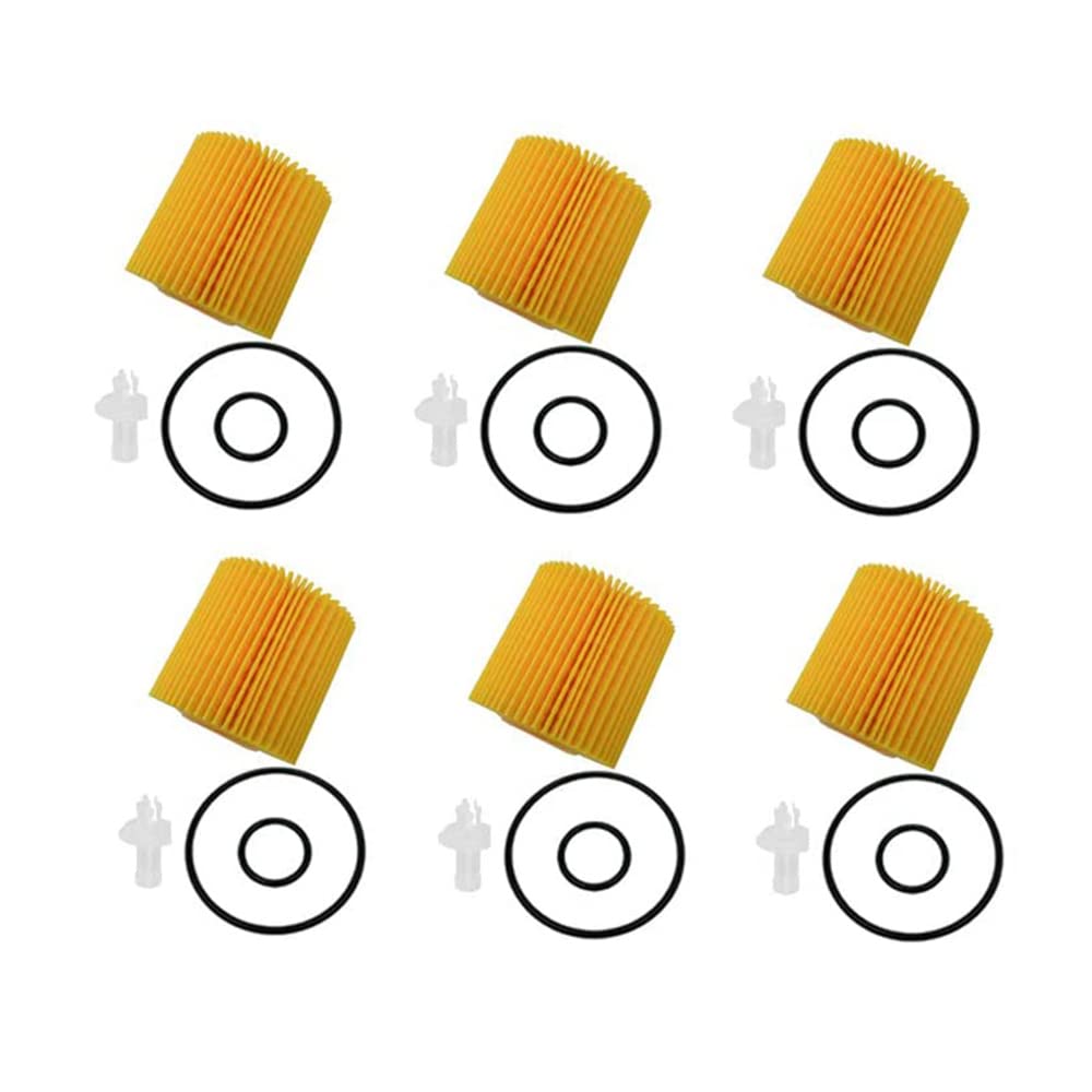 6 Pack,Pack Of 6 Engine Oil Filter Compatible With Toyota Avalon Camry Highlander Rav4 Tacoma Sienna And More Replace 04152-Yzza1,04152-31090, 04152-Yzzg1