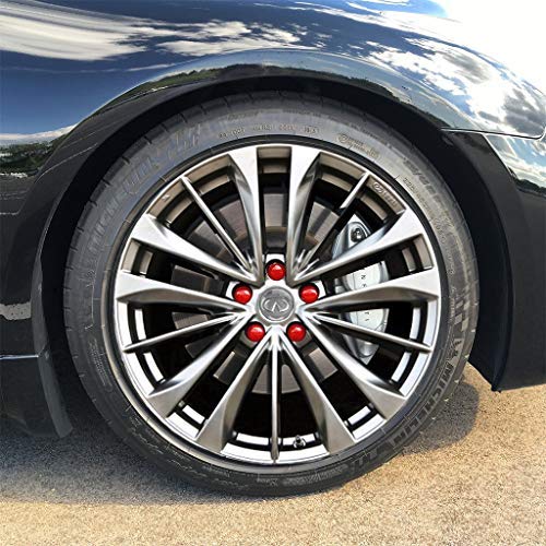 Colorlugs Vinyl Lug Nut Cover | Red | Flexible Fit Wheel Lug Nut Cap | Fits 21-23 Mm | Pack Of 25 | Includes Deluxe Extractor | Made In The Usa