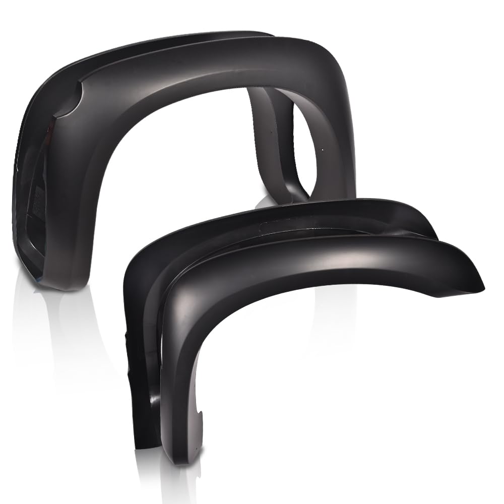 PIT66 Fender Flares Compatible with Dodge Dakota Crew Cab Pickup 2005-2011, Smooth Black Bolt-on Wheel Cover Protector 4pcs