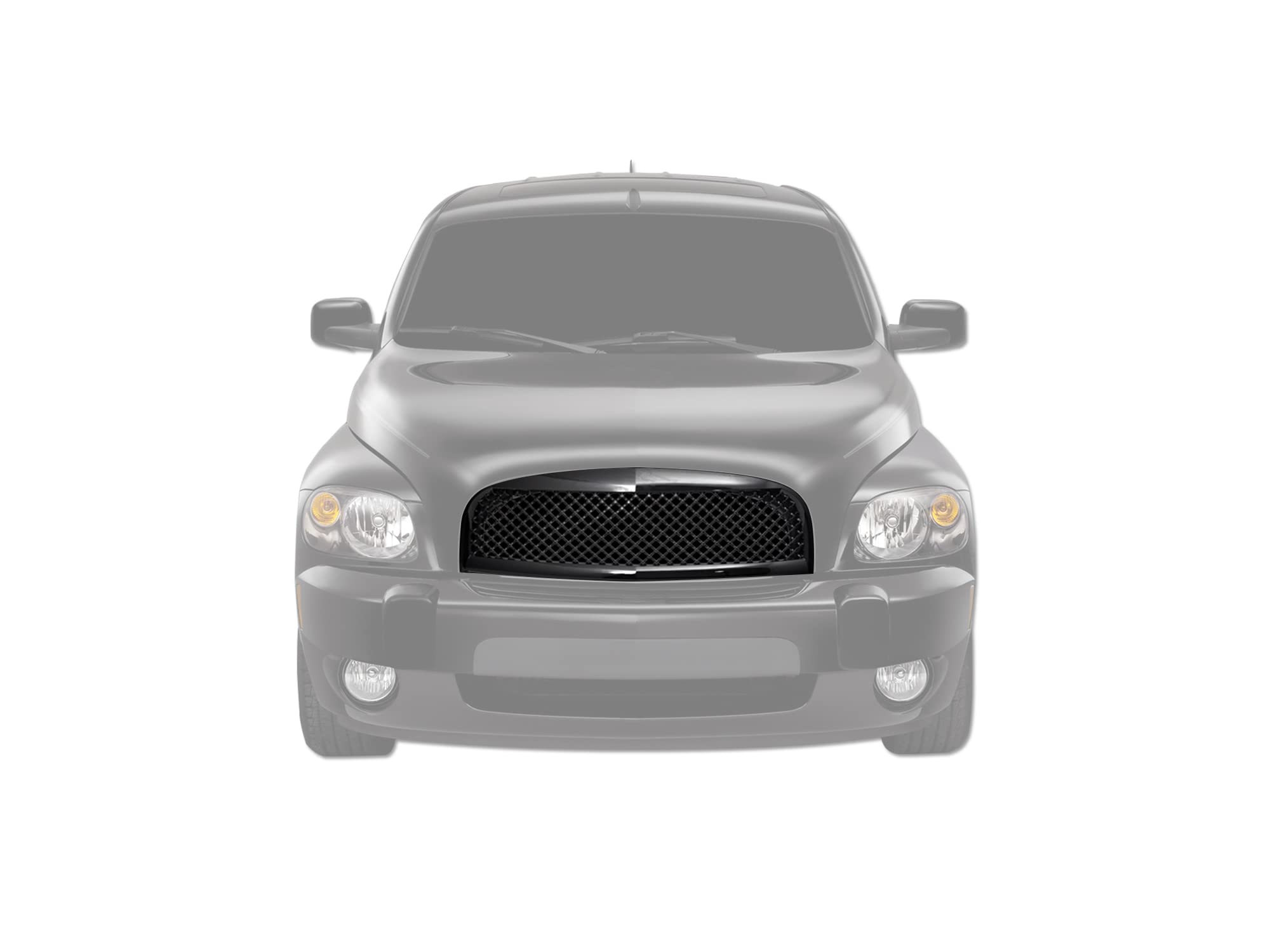 Armordillo Mesh Front Hood Grille - Gloss Black, Fits 2006-2011 Chevy HHR, Model 7147065, Durable Plastic