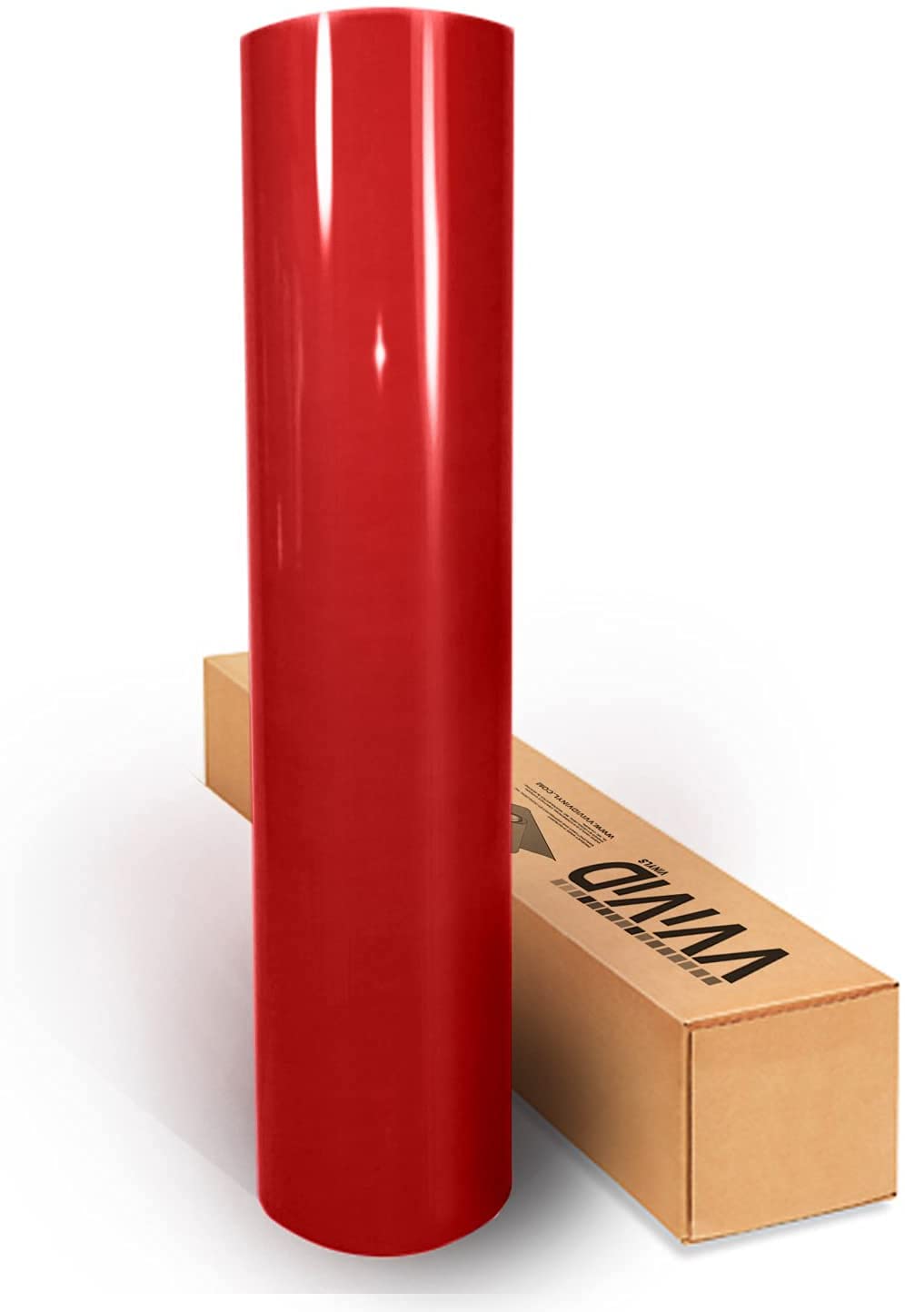 Vvivid Red Gloss Car Wrap Vinyl Roll With Air Release Adhesive 3Mil (2.5Ft X 5Ft)
