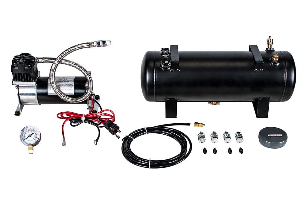 United Pacific 46154 - Air Horn Compressor Kit - 'Competition Series' Heavy Duty 12V 140 Psi Air Compressor And Tank Kit