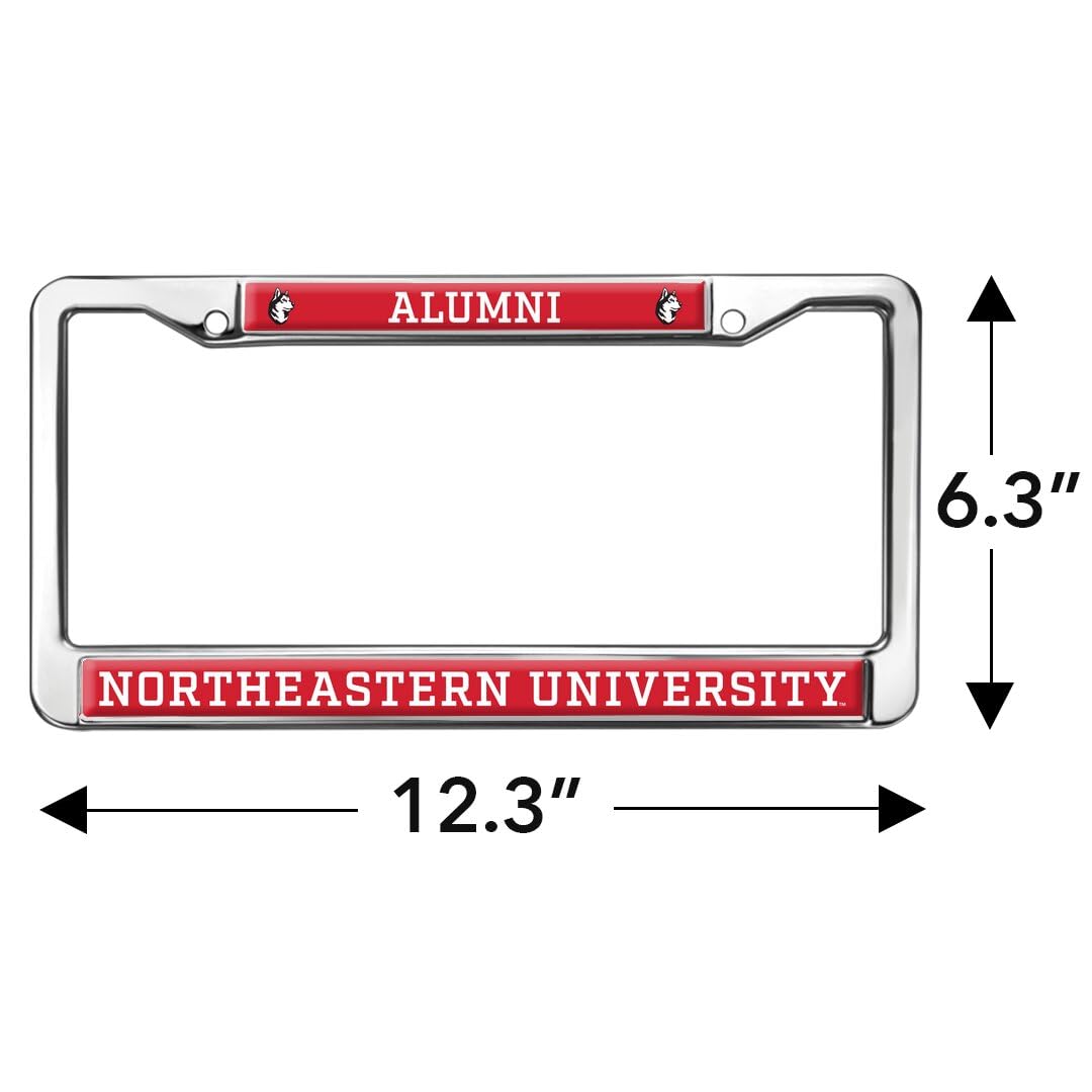 GRAPHICS & MORE Northeastern University Alumni License Plate Frame - Metal, Full Size, Northeastern Huskies Color