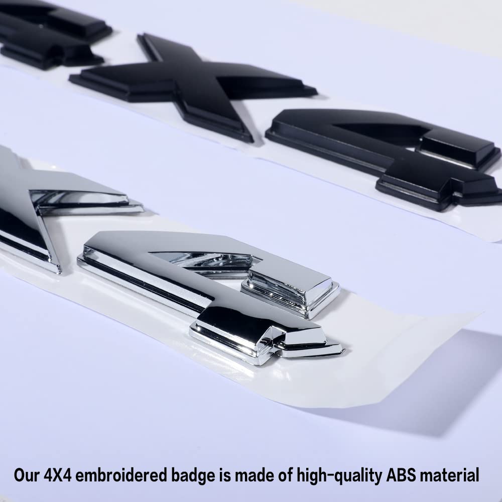 4x4 Emblem Sticker, 8 Inch 3D Chrome Emblem Sticker Replacement Badge,Car Truck Door Body Side Fender Rear Trunk Adhesive Emblem