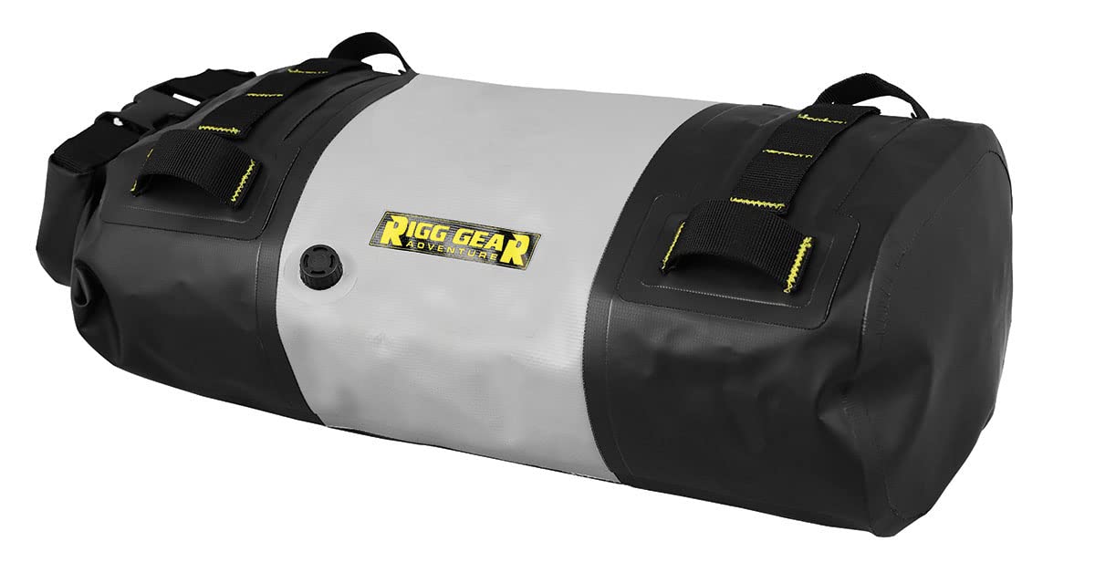 Nelson-Rigg Hurricane Waterproof Dry Roll Bag 10L, Roll Top, Includes Straps To Attach To Vehicle, Air Purge Valve Black/Gray