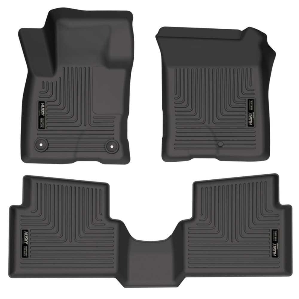 Husky Liners Weatherbeater Floor Mats | Fits 2022-2024 Ford Maverick (Ecoboost Gas Model Only) | Front & 2Nd Row, 3-Pc Black - 95051