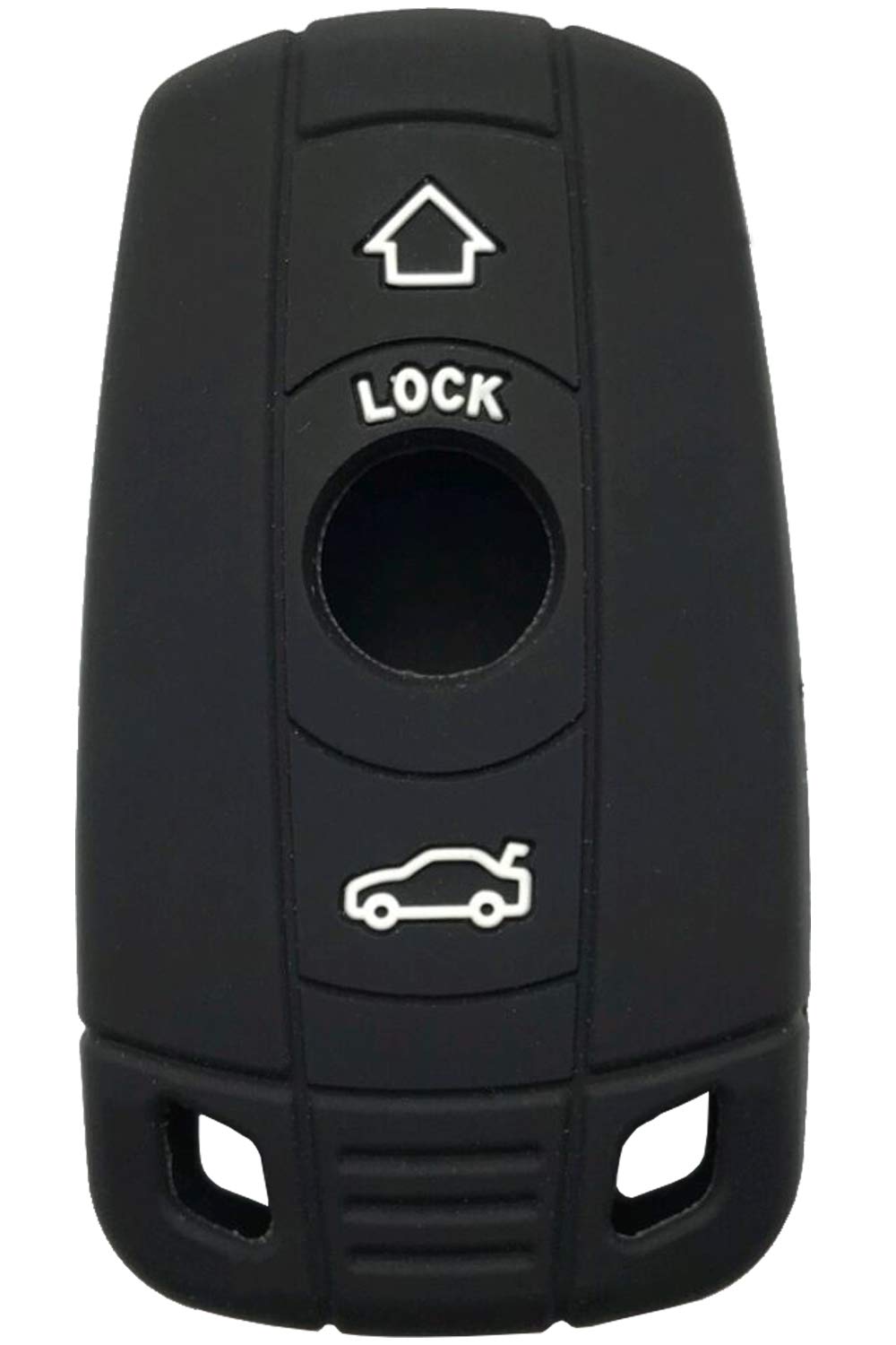 Remote Keyless Entry Silicone Protector Skin Key Fob Cover Case Fit For Bmw 1 3 5 Series Bmw X5 Bmw X6 Bmw Z4 E90 Key Fob (Black 2Pcs)