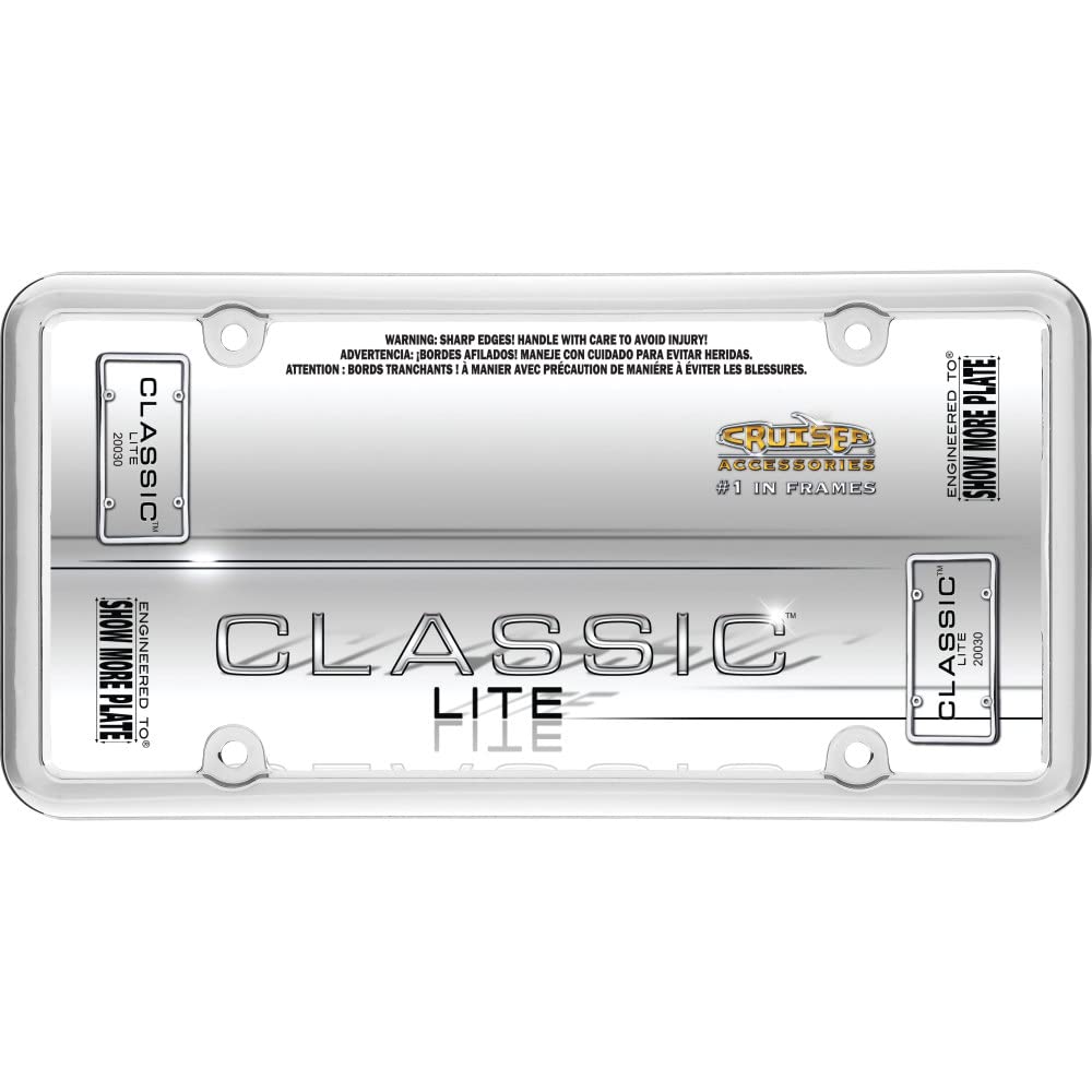 Cruiser Accessories 20030 Classic Lite License Plate Frame, Chrome