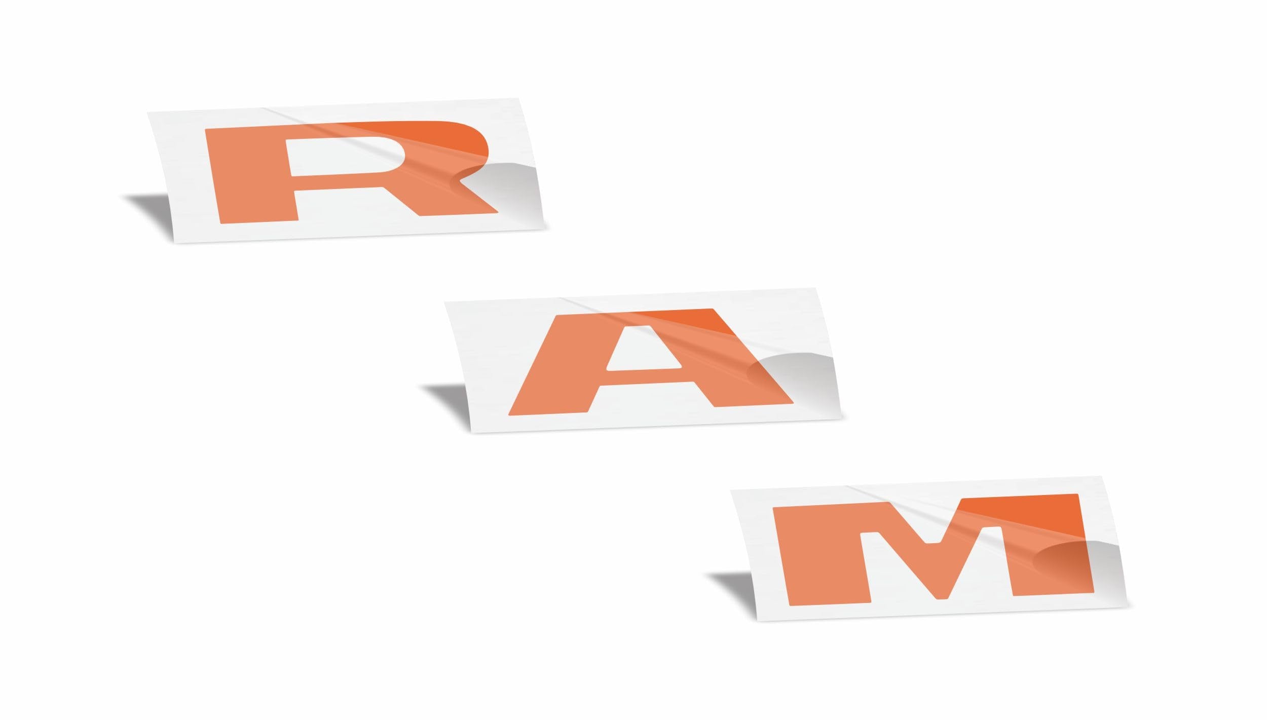Reflective Concepts RAM Grille Emblem Overlay Decal 2019-2024 Ram 1500, NOT for Classic or TRX (Color: Reflective Orange)
