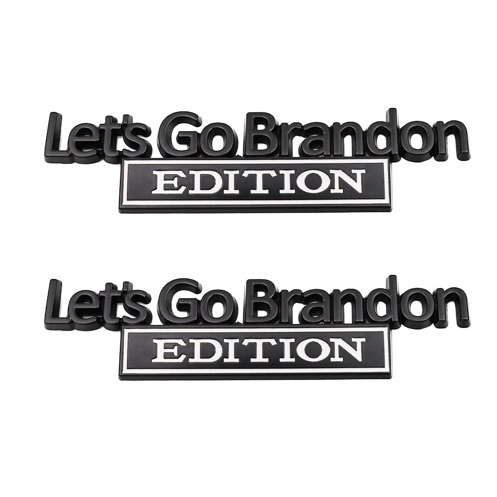 2 Pcs Let'S Go Brandon Edition Emblem Car Side Rear Front Hood Trunk Door Badge 3D Decal Sticker For Car Truck Cr-Edition Cr-Edi