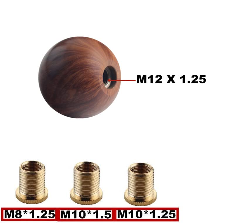 Dewhel Wooden Universal Manual Aluminum Shift Knob 200 Gram Weighted Gear Shift Knobs M10X1.5 M12X1.25 M10X1.25 M8X1.25