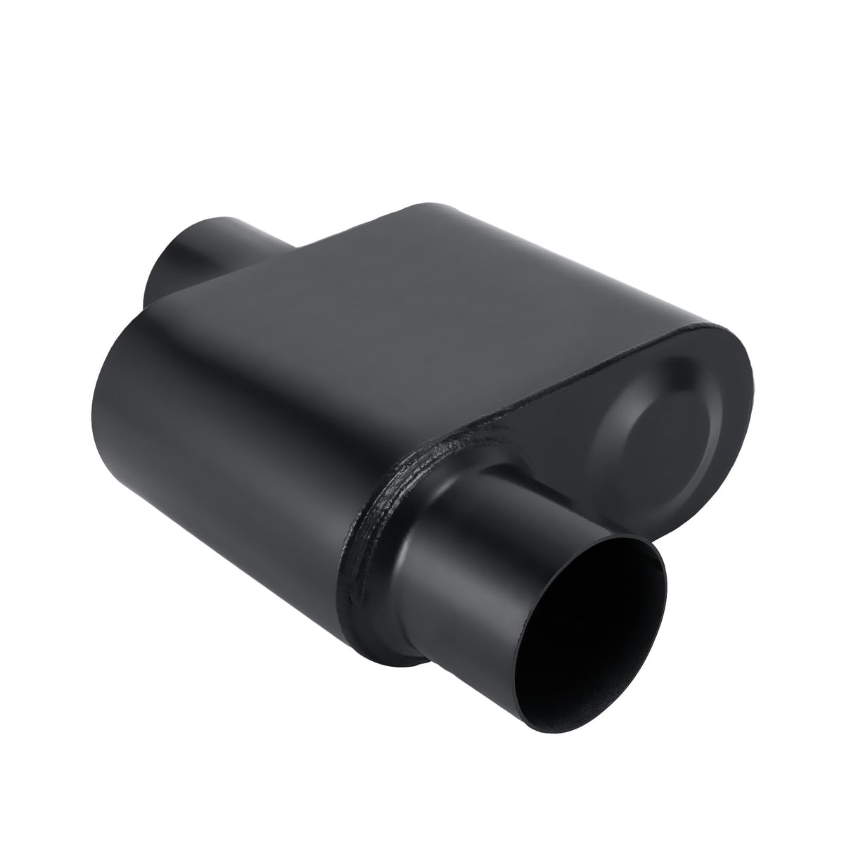 TECTRUC Muffler Single Chamber 3'' Universal Muffler Performance Race Exhaust Muffler 3 IN Pipe,Aggressive Sound,Black(3'' offse