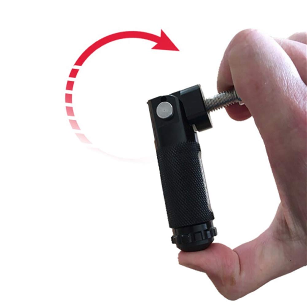 Pacewalker Cnc Motorcycle Foot Peg Universal Aluminum Pedals For Motorcycle Electric Car 8Mm 90 Degree Folding Support Rod 2Pcs (Black)