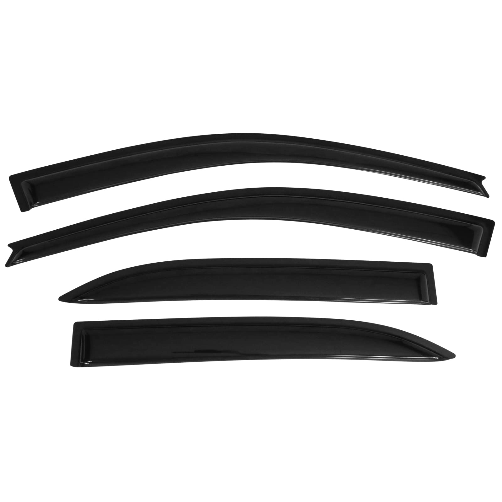 Window Visors Compatible with 2003-2008 Toyota Corolla, Dark Smoke Car Rain Sun Window Shade Guard Wind Deflector Smoke by IKON 