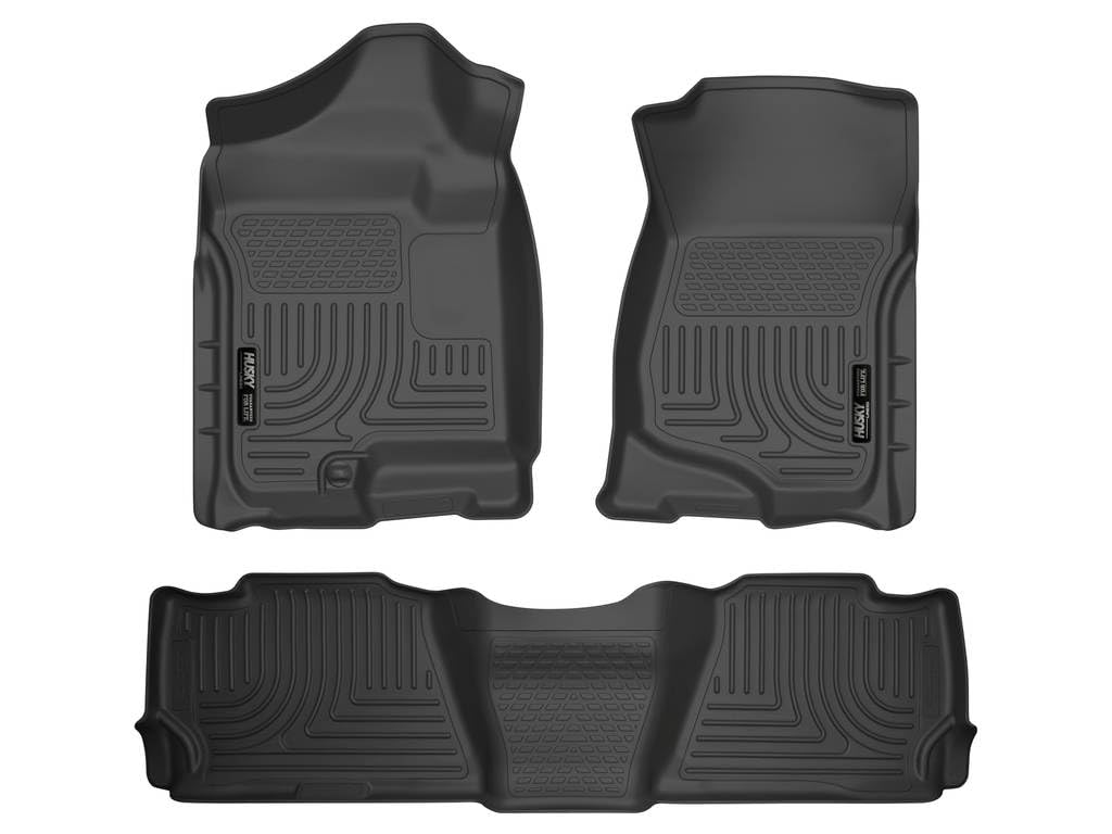 Husky Liners Weatherbeater Floor Mats | Fits 2007-2014 Chevrolet Suburban 1500 & Gmc Yukon Xl1500; 2007-2013 Cadillac Escalade Ext & Chevrolet Avalanche | Front & 2Nd Row, 3-Pc Black - 98261