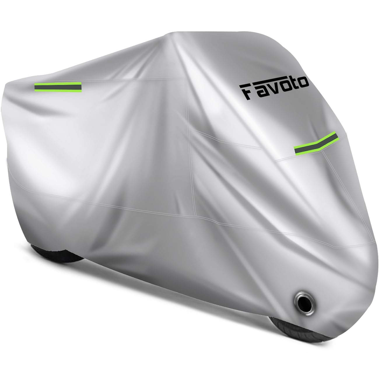 Favoto Motorcycle Cover Waterproof Outdoor - Cool Silver Color Uv Protection With Reflective Strip Windproof Buckle Lock-Hole St