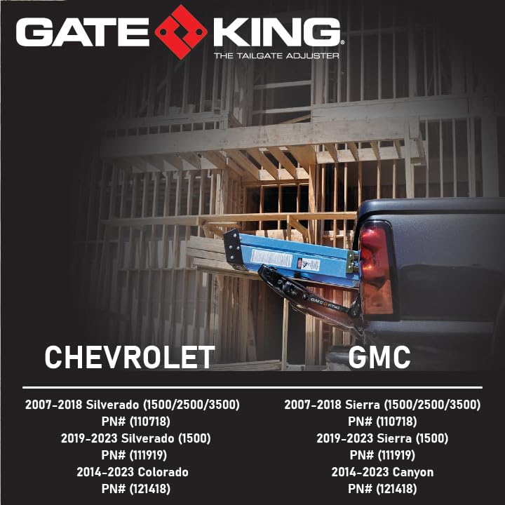 Gate King Ratcheting Multi Position Pickup Truck Tailgate Adjuster For Chevy Silverado & Gmc Sierra 1500 (2019-2022) Made In Usa