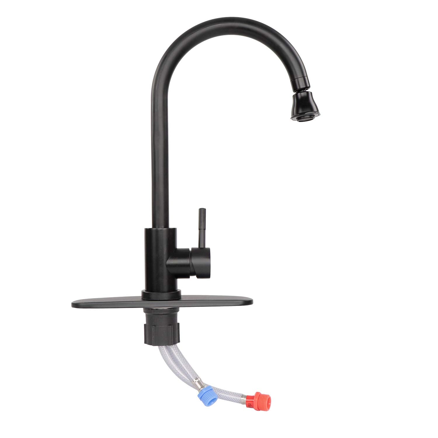 Empire Faucets Rv Kitchen Faucet With Sprayer - Black Gooseneck Kitchen Faucet With Attached Sprayer Spout