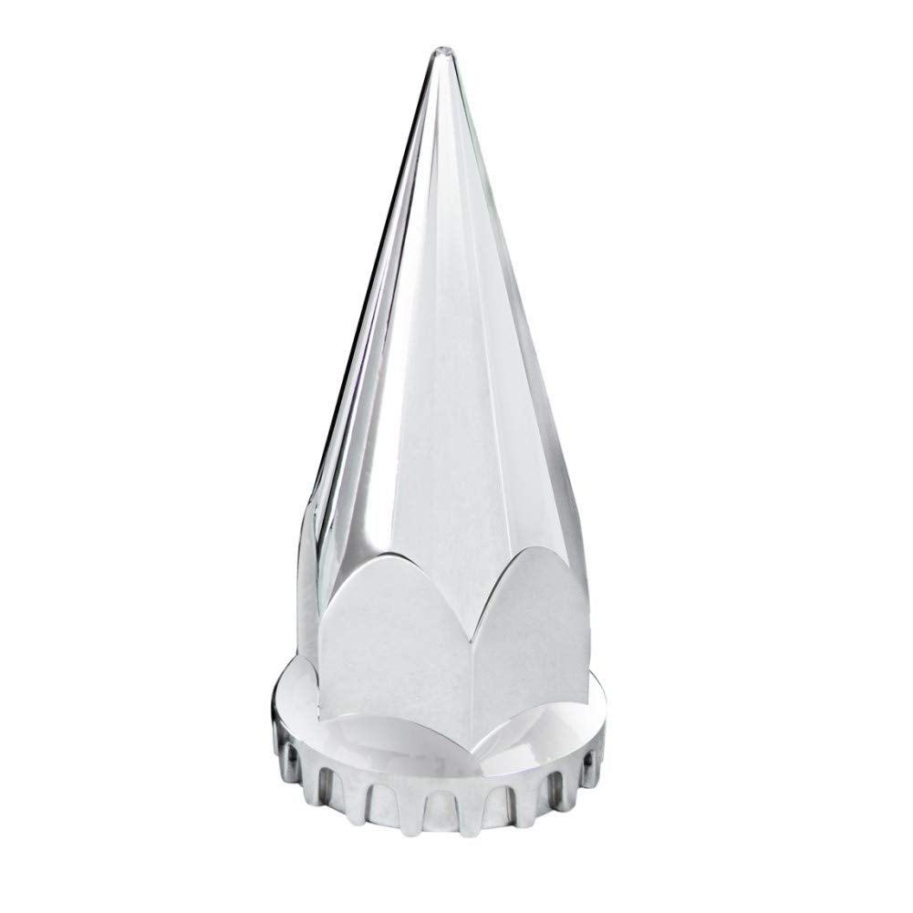 United Pacific 10569Cb - Wheel Lug Nut Cover Set - 33Mm X 4-3/4'' Chrome Super Spike Nut Cover - Thread-On (60 Pack)