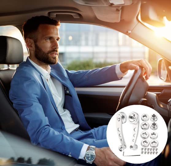 Window Crank Handle, 2Pcs Easy To Use Car Socket Crank Handle, Ergonomic Winder Crank, Alloy Window Handle Riser Fit For Classic Car(Silver)