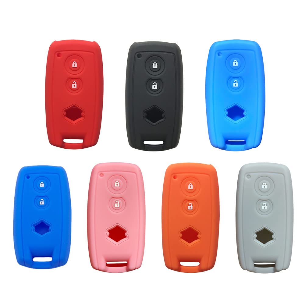 Otmik Silicone Car Key Cover Case Fit For Suzuki Grand Vitara Swift Sx4 S-Cross Xl-7 Kuyucha Sch4 Key Shell Accessories (Pink)