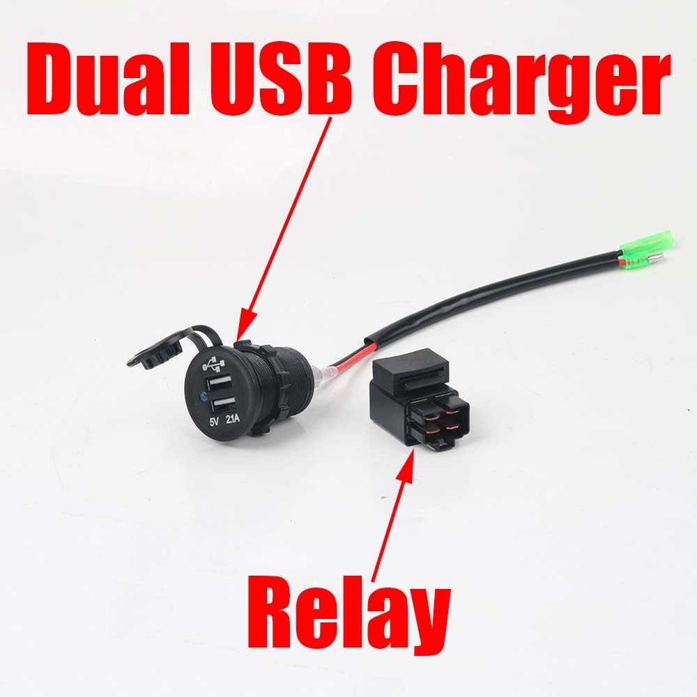Motorcycle Dual USB Charger with Relay Battery Charger for Kawasaki Versys650 Versys1000 Ninja400 Ninja650 Versys 650 1000 X300