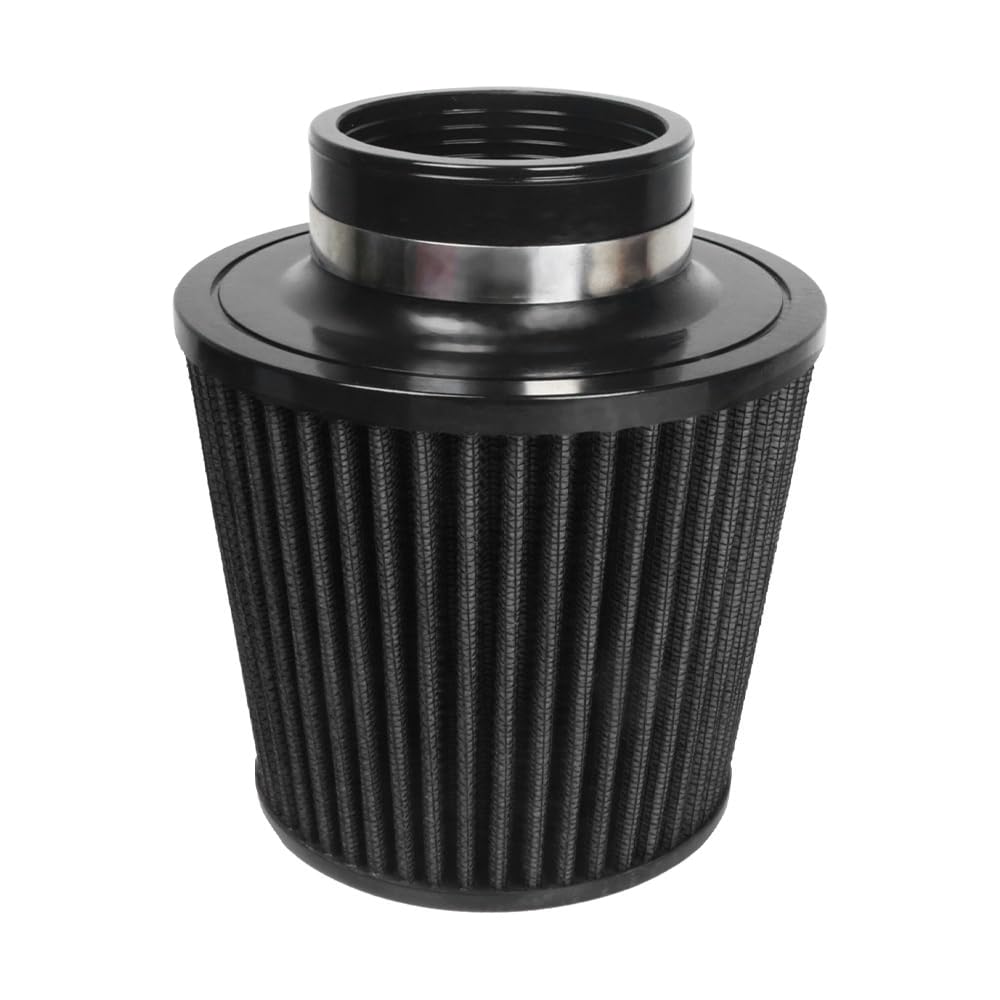 Kyostar Universal Carbon Fiber 3 Inch 76mm Air Intake Cone Filter Replacement Quality Dry Air Filter, Black