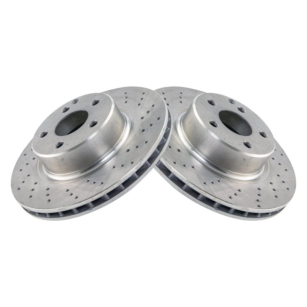 Trq Front Brake Rotors Set Vented Compatible With 2003-2006 Mercedes-Benz Cl500 S430 S500