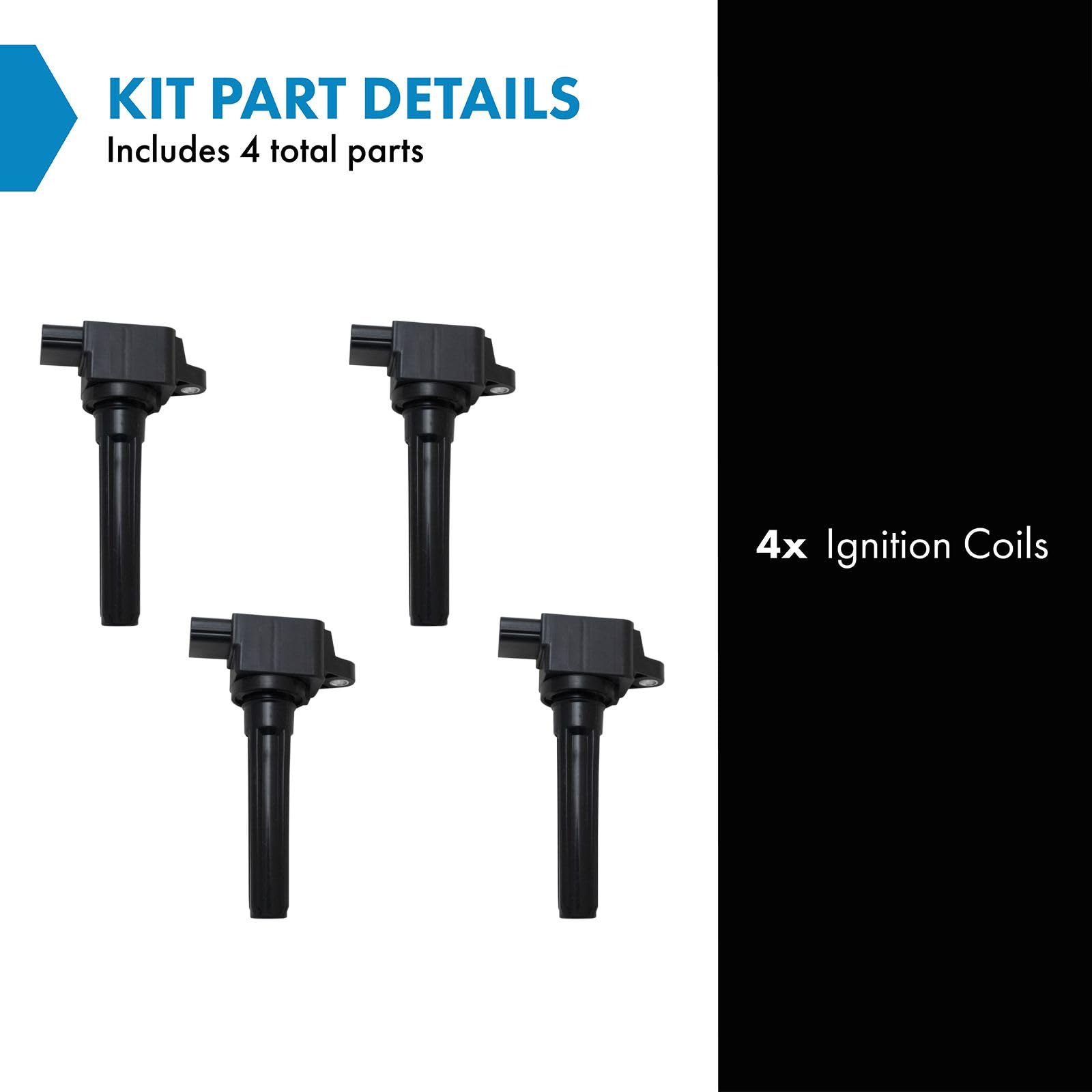 Trq Ignition Coil Set Compatible With 2008-2012 Mitsubishi Lancer