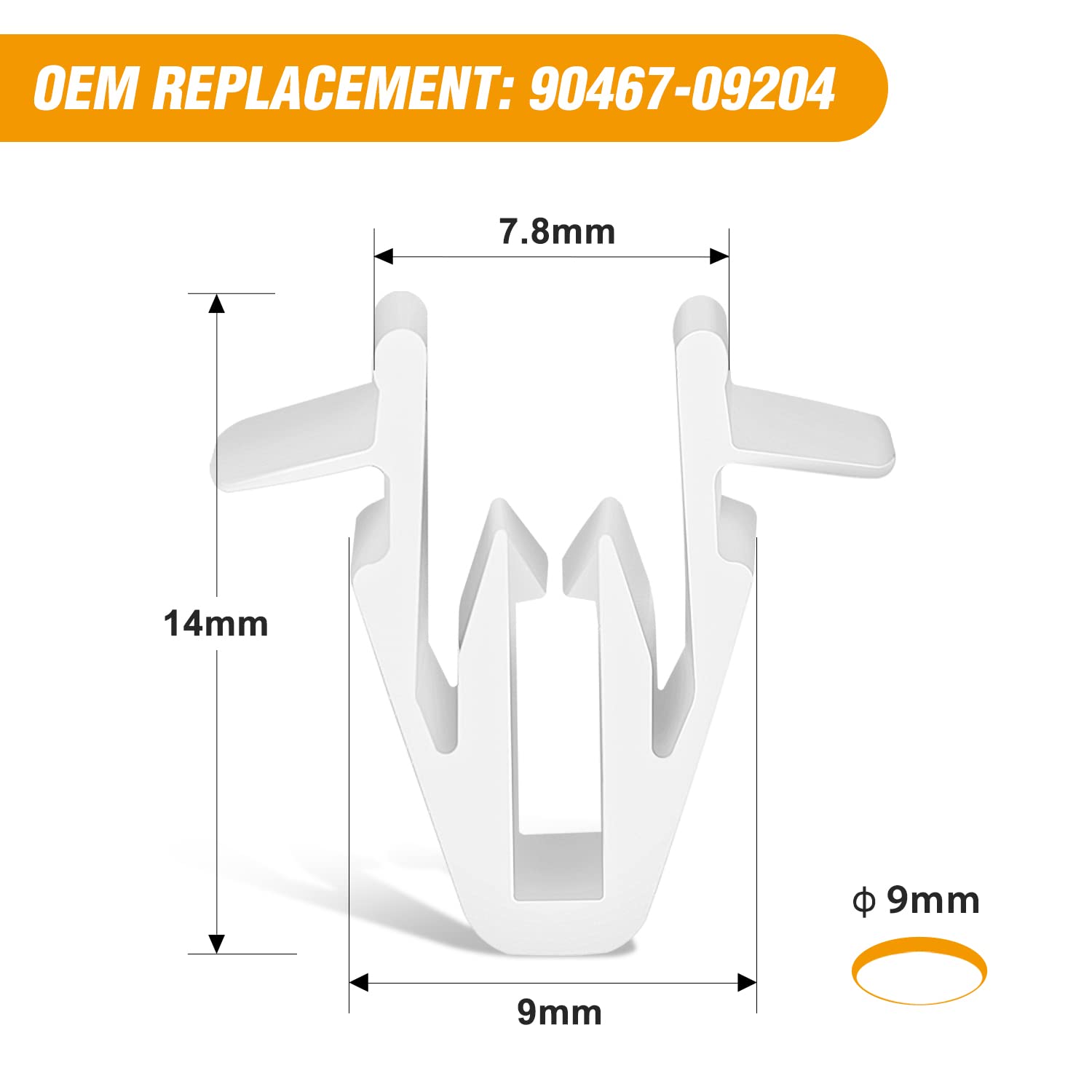 Gooacc 50Pcs Rear Hatch Door Side Garnish And Front Body Pillar Garnish Moulding Clip For Toyota Lexus 90467-09204