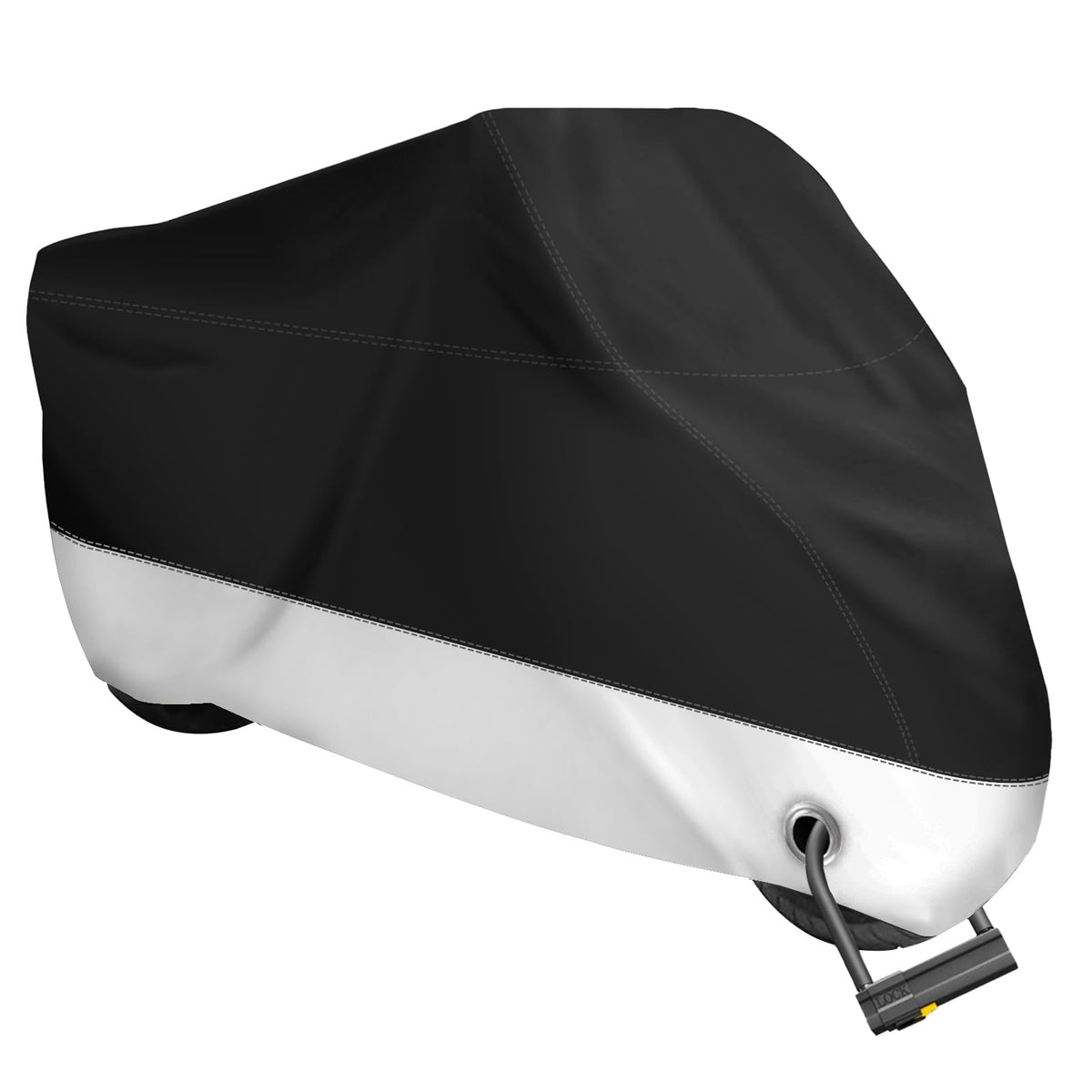 Xyzctem All Season Black Waterproof Sun Motorcycle Cover,Fits Up To 91'' Motors (L Large & Lockholes)