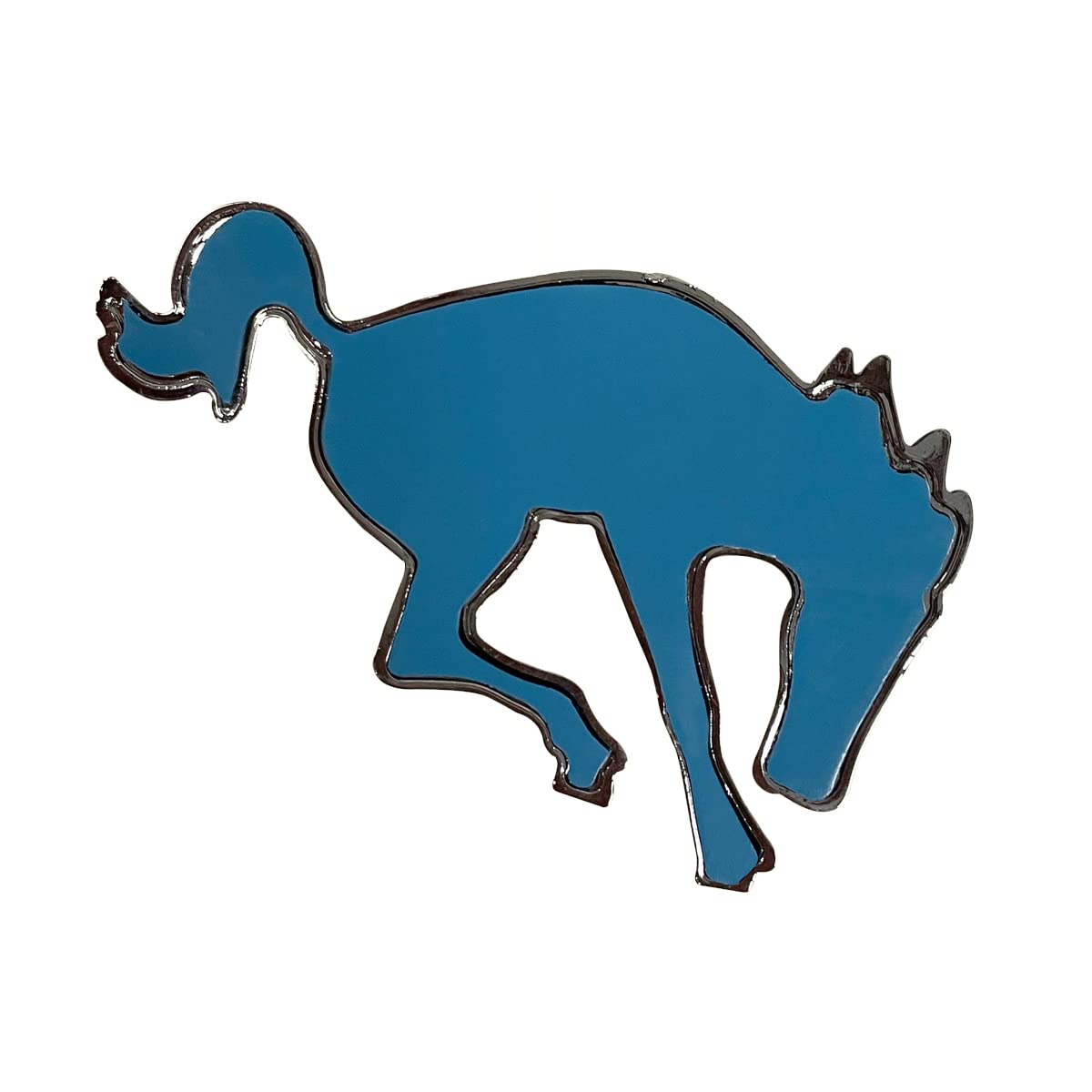 United Pacific 50130 Triple Chrome Plastic Bucking Horse Emblem, Badge Replacement, Double-Sided Tape, Easy Installation – One Unit