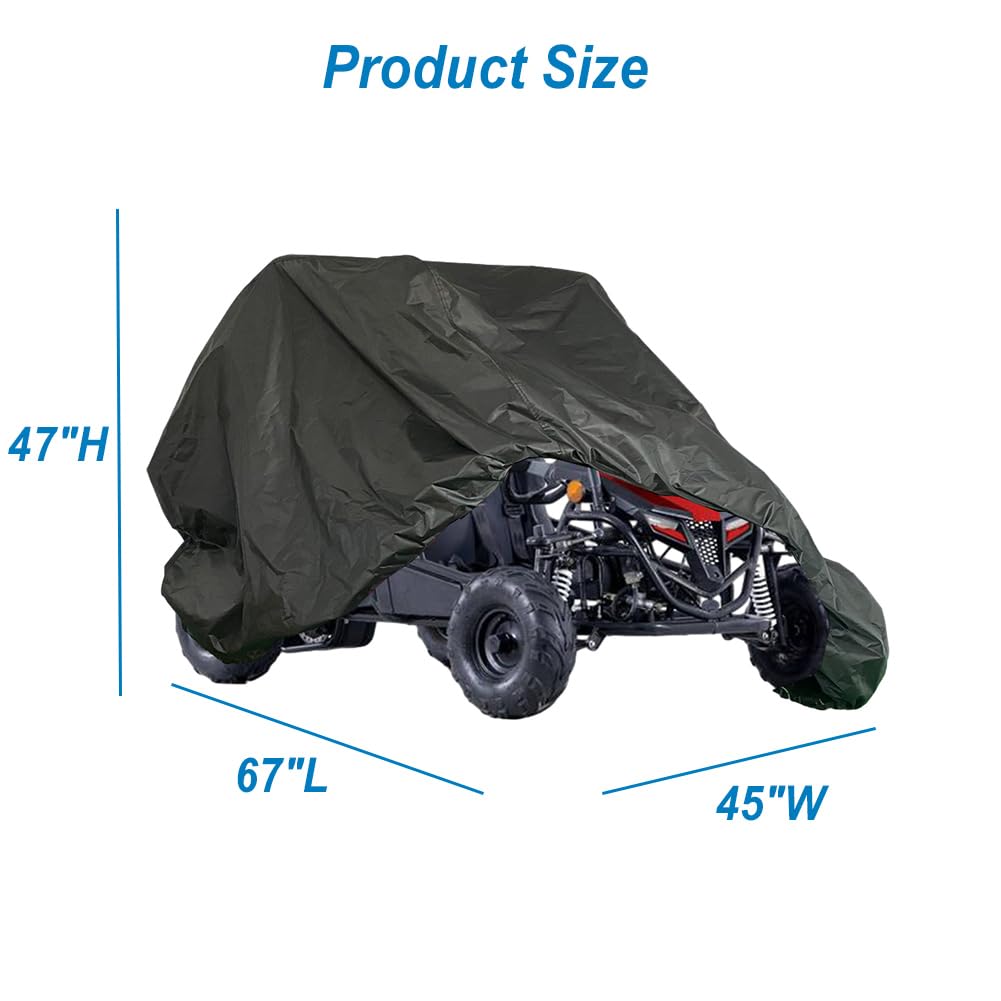 QYMOTO 2-seater Kids Go Kart Cover,Coleman KT196 All weather Protection,Heavy Duty 420D,Outdoor Waterproof Windproof for Coleman