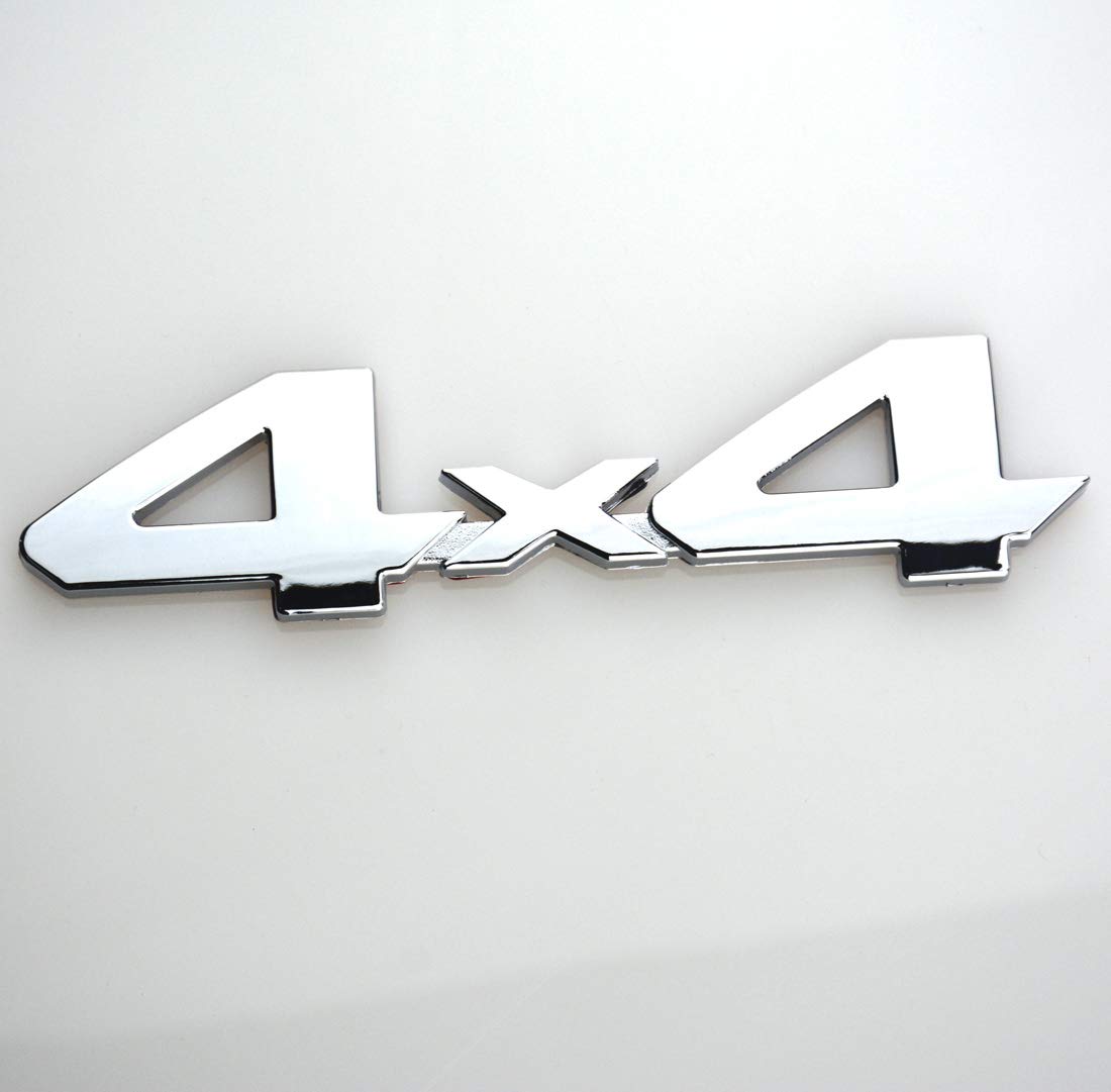 4x4 Chrome Fender Side Rear Emblem Badge With Adhesive For Truck/Suv/Pickup Rear Tailgate Tail Gate Door 4Wd (Chrome)