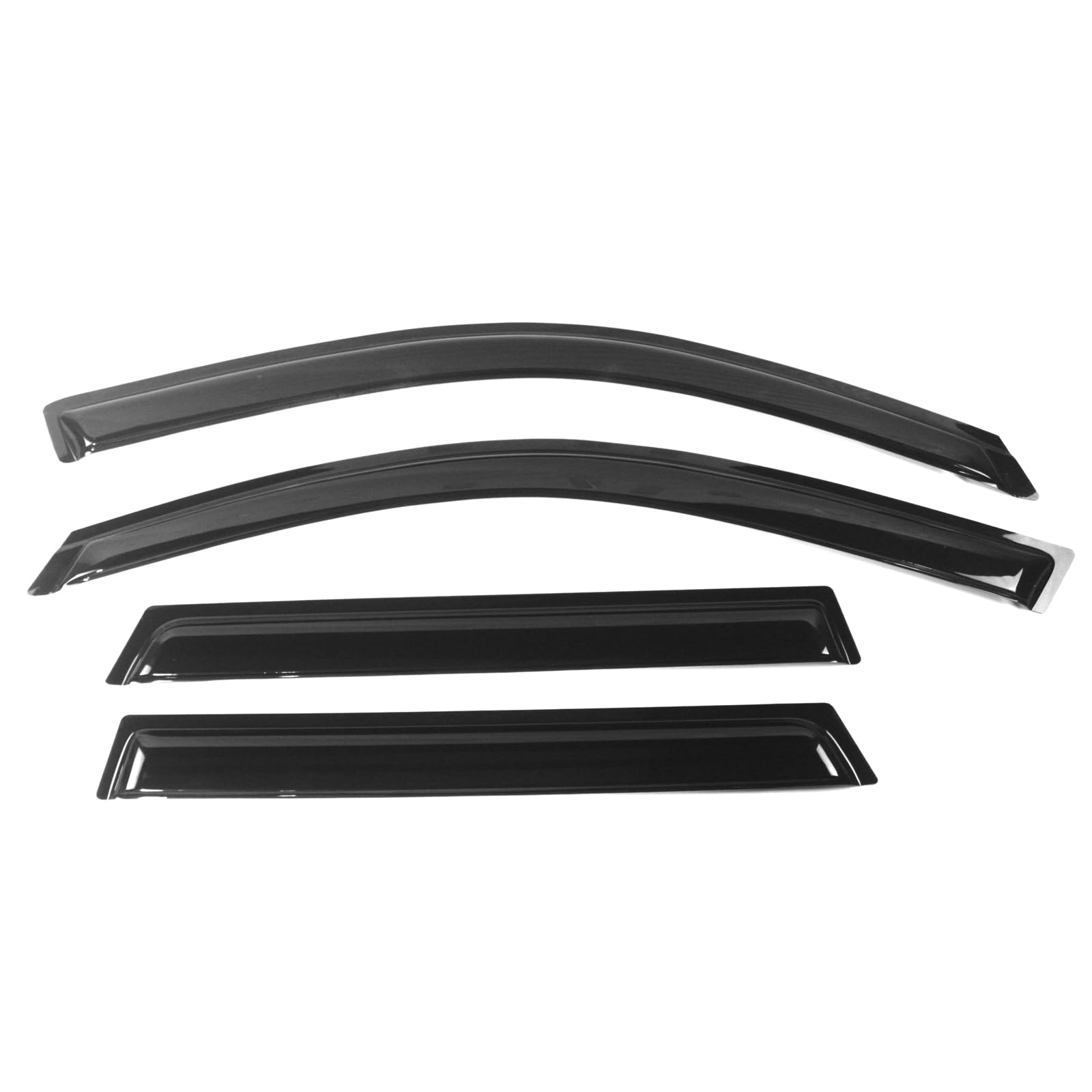 Ikon Motorsports Tape On External Window Visor, Compatible With 2000-2006 Bmw X5, Slim Style Acrylic Black Sun Rain Guards Cover