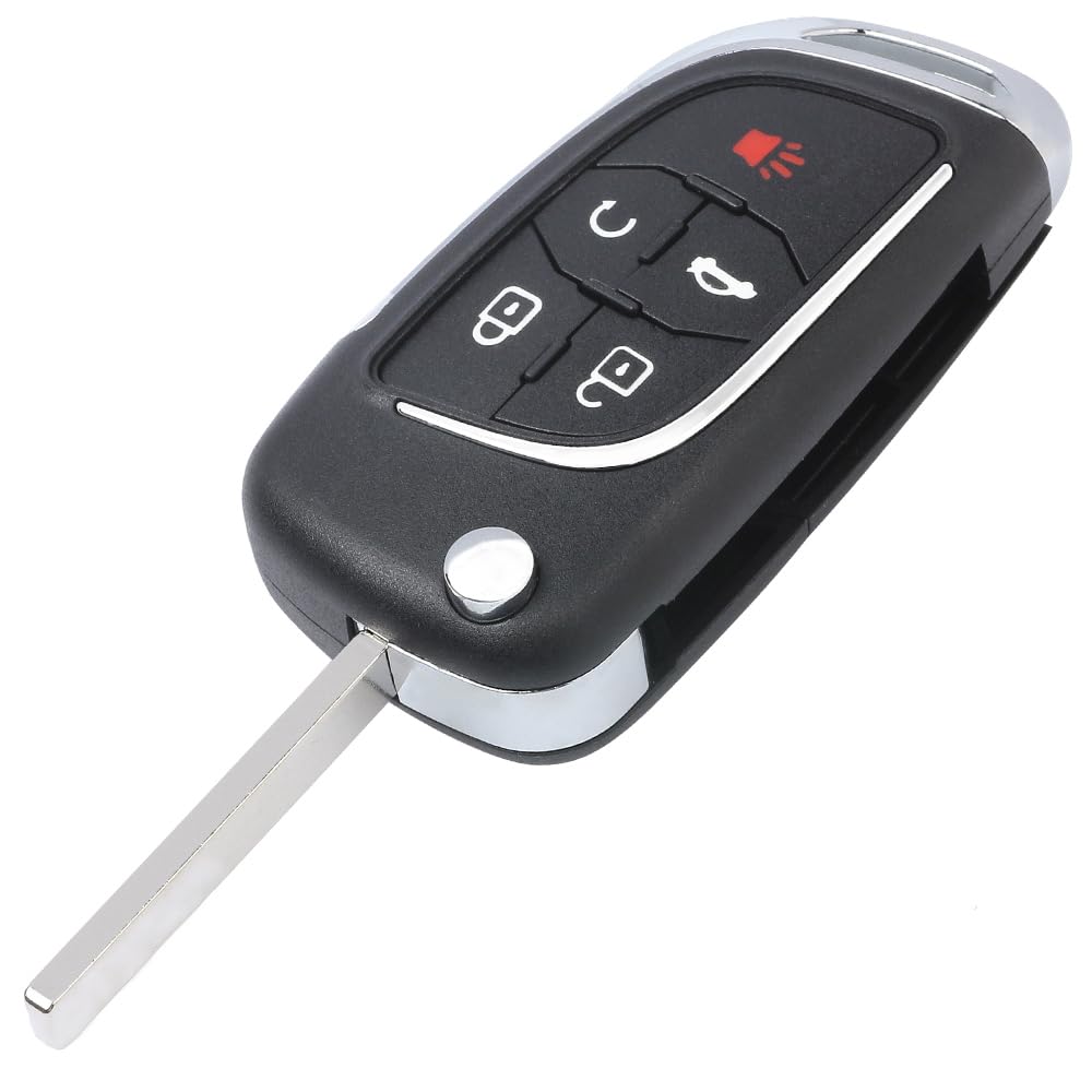 Keyecu Modified 5 Button Flip Remote Key Shell Case For Chevy Camaro Cruze Equinox Malibu ,Just A Key Shell