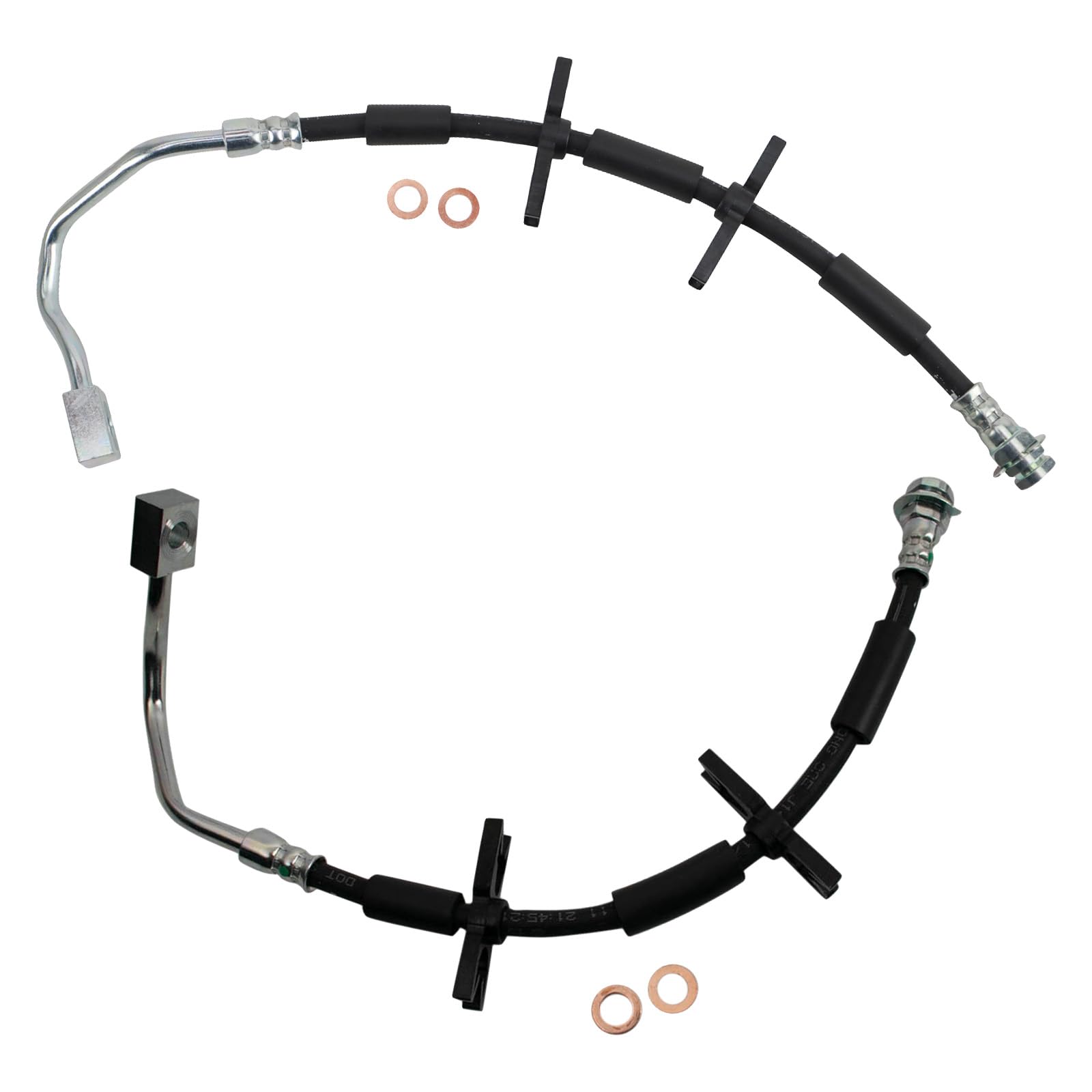 Trq Front Brake Hose Set Compatible With 2004-2005 Ford F-150