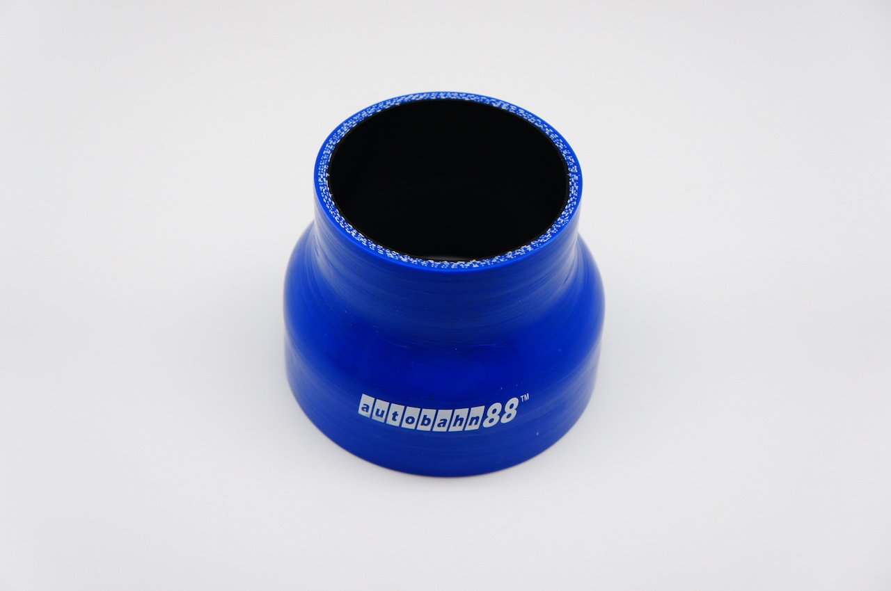 Autobahn88 Automotive Silicone Hose Bend, Reducer Coupler, ID=2.75'' to 2'' (70 to 51mm), Length 3.3'' (85mm), Wall Thickness= 0