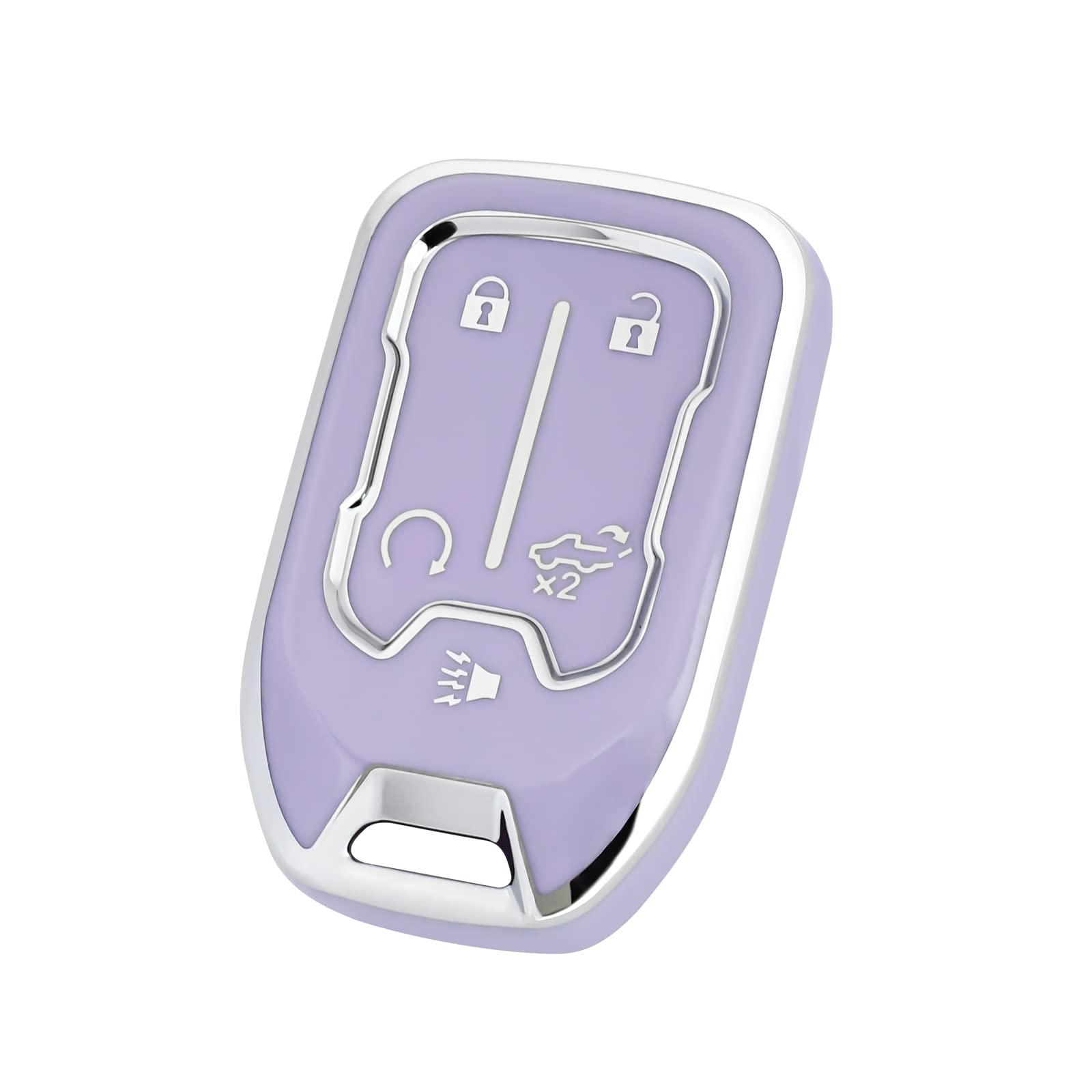 Offcurve Compatible With Gmc Key Fob Cover Key Fob Case For Chevy Suburban Tahoe Terrain Acadia Yukon Silverado Gmc Sierra 1500 2500Hd 3500Hd Car Accessories Smart Key Protector, Purple