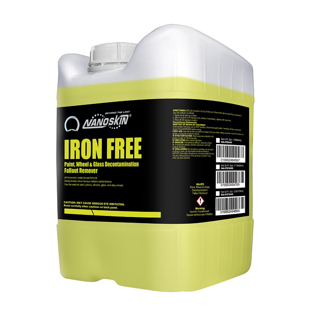 Nanoskin Iron Free Paint, Wheel And Glass Decontamination Fall Out Remover 5 Gallons - Removes Iron Particles In Car Paint, Moto
